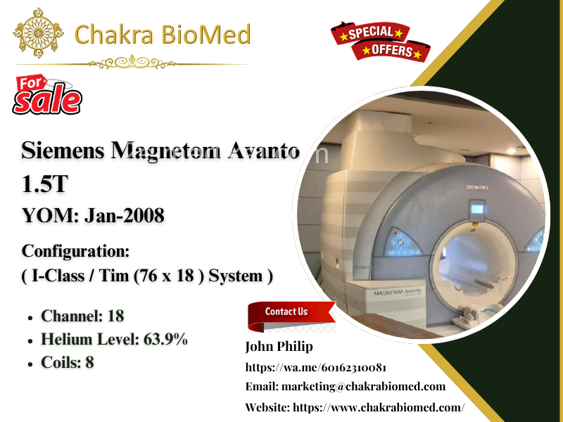 For Sale  Siemens Magnetom Avanto 1.5T  YOM: Jan/2008