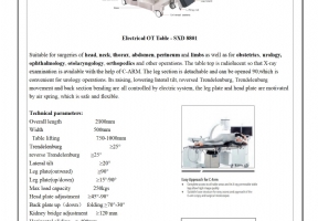 Electrical operating table